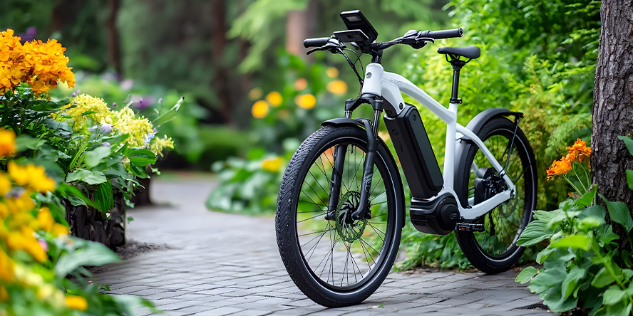 White Electric Bike